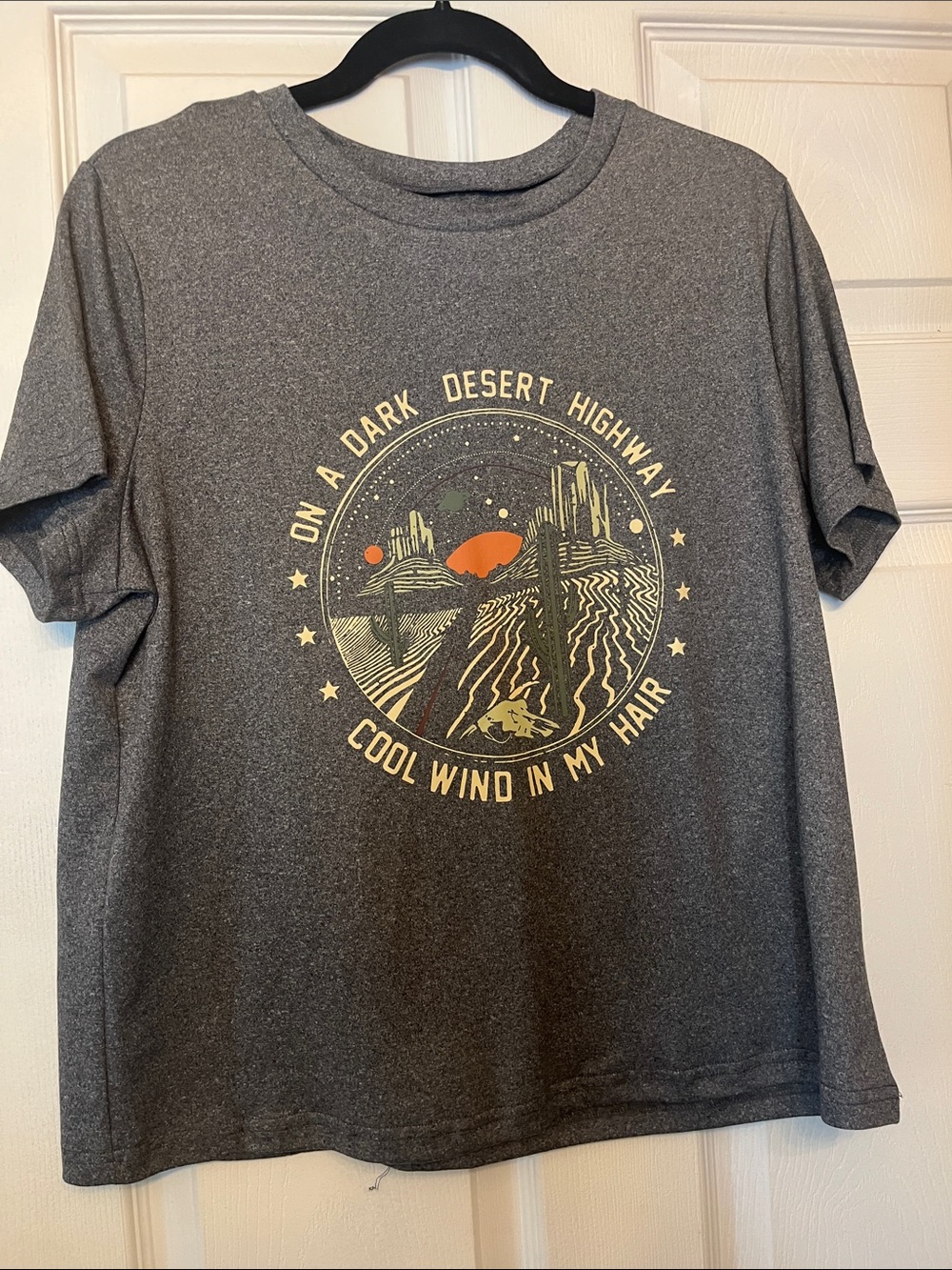 Source Unknown Gray Graphic Tee - Desert Highway Sun Motif